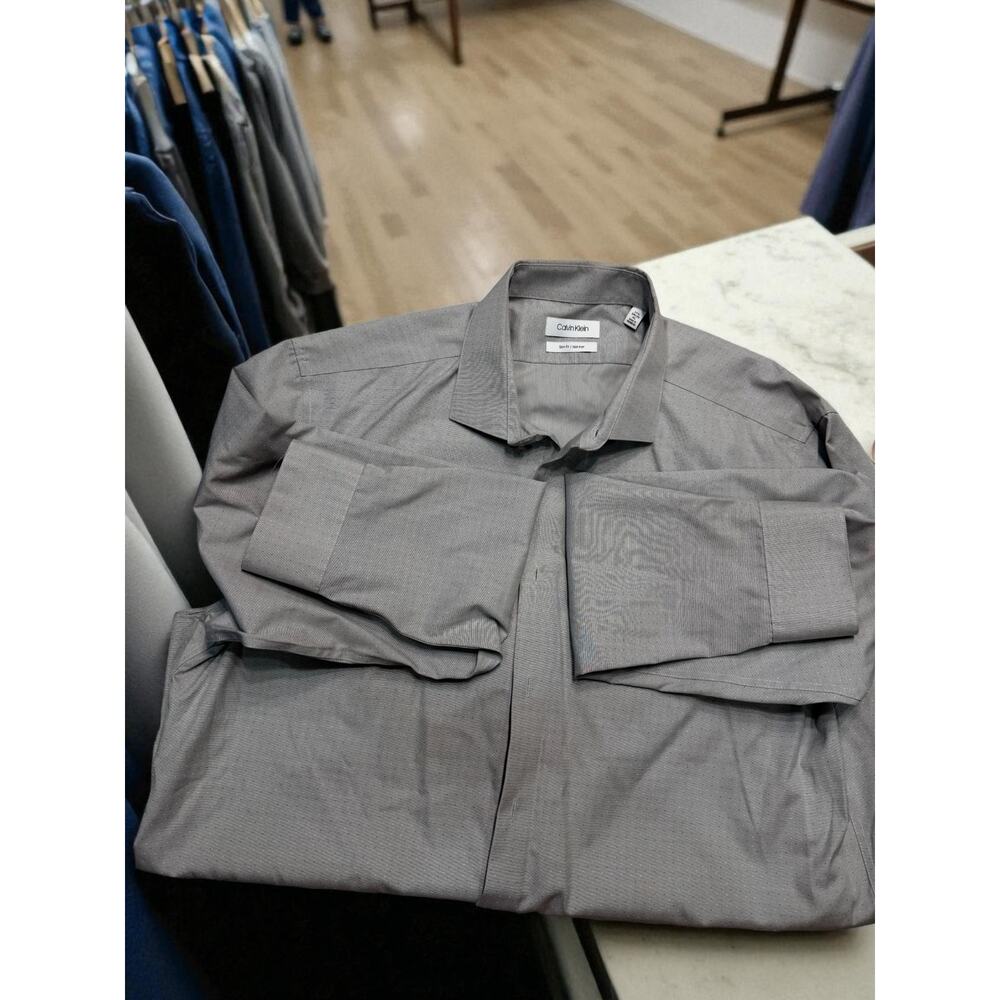 Calvin Klein Light Gray Men's Dress Shirt